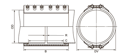 cоединительные муфты STRAUB-OPEN-FLEX 4 323.9 - 4064.2 + OPEN-FLEX FIRE FENCE с защитой